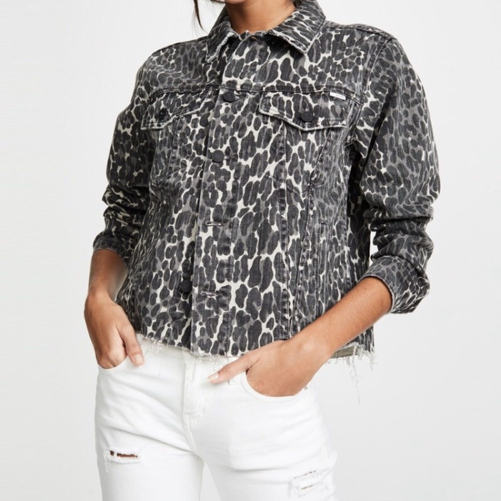 Mother denim jacket in leopard print !
